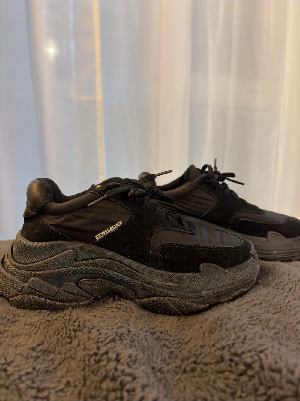 Balenciaga Black Chunky Triple S Sneakers